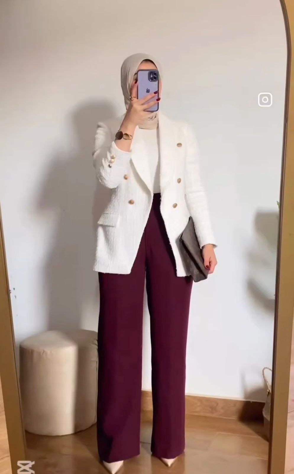 Burgundy Classic Pants