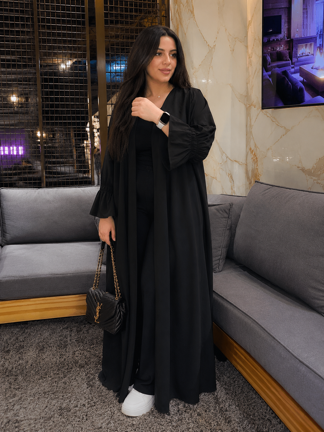 black cardigan