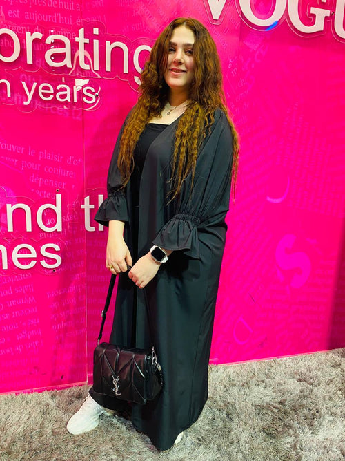 black cardigan
