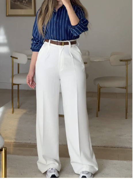 White Classic Pants