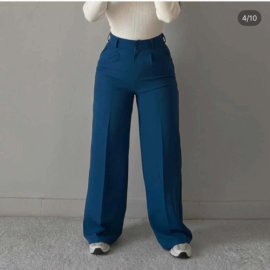 Petrol Blue Classic Pants